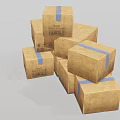 Stacked Brown Cardboard Boxes With Fragile Labels And Handle With Care Instructions