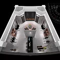 Modern Clothing Store Interior With Black Clothes Mannequin Clothing Racks And Green Plant