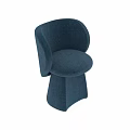 Blue Fabric Single Sofa With Modern Curved Back Design And Comfortable Seat Cushion