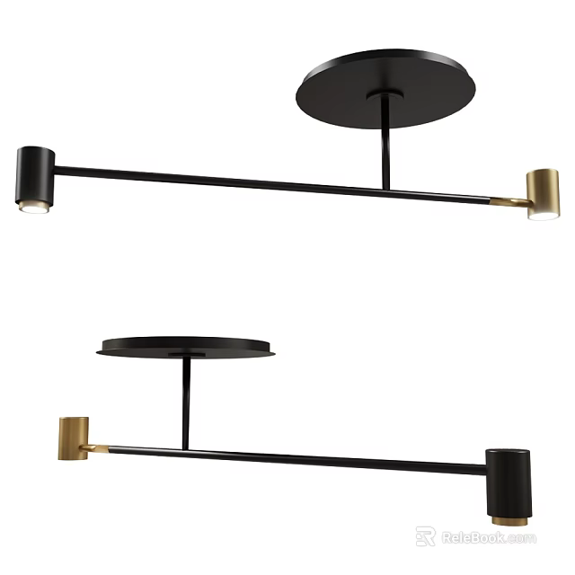 Modern Black Gold Metal Wall Lamp With Sleek Long Arm Design For Home Interior 3d model 