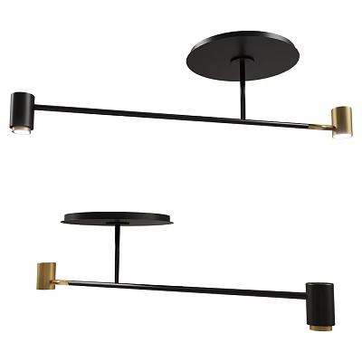 Modern Black Gold Metal Wall Lamp With Sleek Long Arm Design For Home Interior 3d model