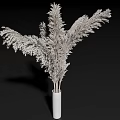 White Vase With Feathery Flowers Decorative Arrangement For Modern Home Interior Decor