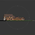 Wooden Single Family House With Multiple Gabled Roofs Green Lawn And Driveway