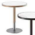 Modern Round Side Tables With Wooden And Metal Bases And Smooth Tabletops