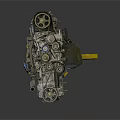 Automotive Engine Mechanical Assembly With Metal Parts Gear And Belt System
