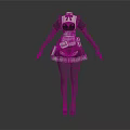 Detailed Maid Outfit 3D Character Model With Apron Black Stockings And Heels