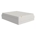 Supportive Double Bed With Wavy Pattern Mattress And Light Colored Frame 3d model