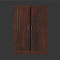 Stylish Red Wooden Cabinet Featuring Double Doors Wood Grain Surface And Simple Design