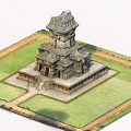 Temple Stone Pagoda Altar 3d model