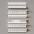 White Decorative Moldings With Various Intricate Patterns And Different Styles For Interior Decoration 3d model
