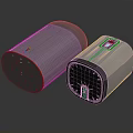 Modern Smart Wireless Speakers With Cylindrical Design Textured Surface And LED Display For Home Use