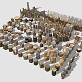 Industrial Equipment Components Featuring Various Sizes And Types Of Wooden Cylinders And Blocks