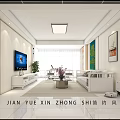 Minimalist Living Dining Room Interior Design With Sofa Coffee Table And Wall Art