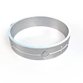 Stainless Steel Circular Equipment Ring With Decorative Diamond Shaped Accents And Dots