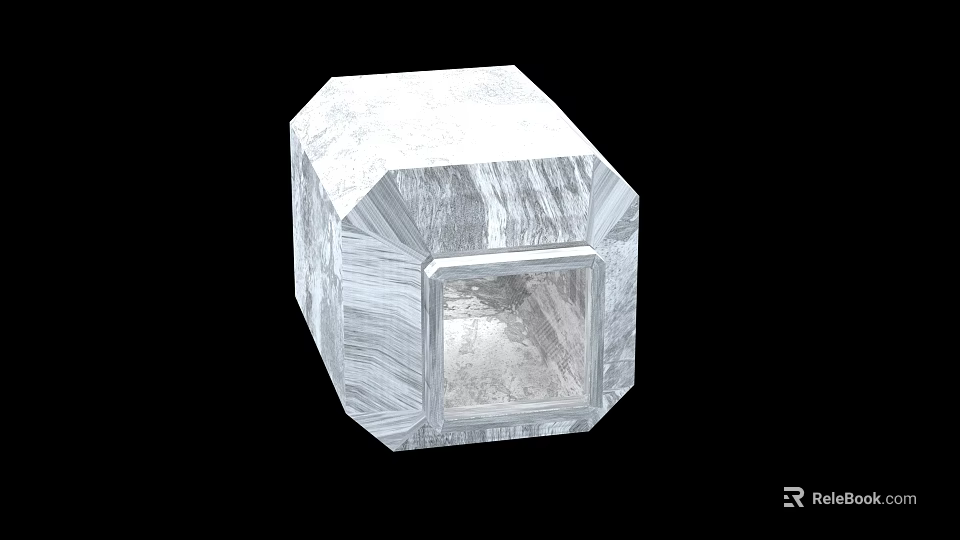 Transparent Cube Shaped Industrial Equipment Part With Square Observation Window 3d model 