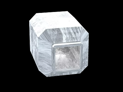 Transparent Cube Shaped Industrial Equipment Part With Square Observation Window 3d model