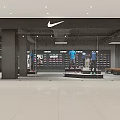 Sports Apparel Store Display With Mannequins Sneakers And Seating Area