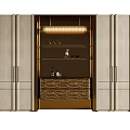 Luxury Modern Sideboard Cabinet With Built In Wine Display And Ambient Lighting For Dining Room