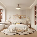 Light Colored Kids Room Interior With Stuffed Toys Bed Decorative Shelf And Blinds