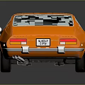 Orange Vintage Sports Car With Sleek Body Design And Black Roof