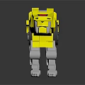 Design of Yellow Mechanical Leopard Creature with Gray Legs Black Wheel and Red Blue Accents