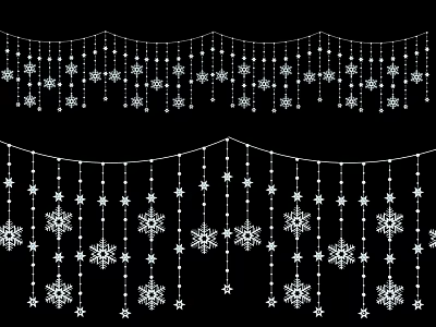 Decorative String Lights with Snowflake and Star Accents for Festive Decoration 3d model