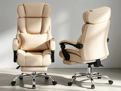 Ergonomic Leather Office Chair High Back Adjustable Recline Swivel Base Comfortable Armrests 3d model