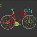 Modern Red Road Bicycle With Green Accents And Black Handlebar