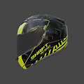 Stylish Yellow And Black Full Face Motorcycle Helmet With Modern Design For Safe Riding