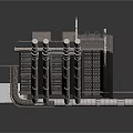 Industrial Metal Equipment Structure With Multiple Layers And Pipe Components