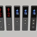 Modern elevator switch elevator button key elevator outgoing call box elevator floor display outgoing call box panel elevator display 3d model