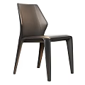 Modern Black Leather Dining Chair with Sleek Stitching and Slim Metal Legs for Contemporary Style