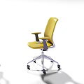 Yellow Modern Ergonomic Office Chair With Adjustable Arms And Rolling Base
