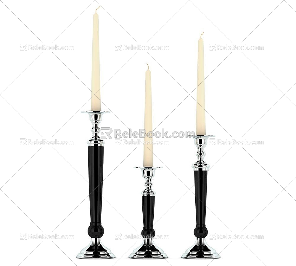 Candle candlestick desktop ornaments atmosphere lamp 3d model