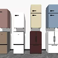 Colorful Retro Style Refrigerators Display With Multiple Hues And Classic Designs