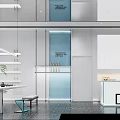 Modern Beauty and Hair Salon Interior With Reception Area Display Shelves and Lighting