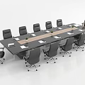 Modern Conference Table and Chair Conference Table and Chair Combination 3d model