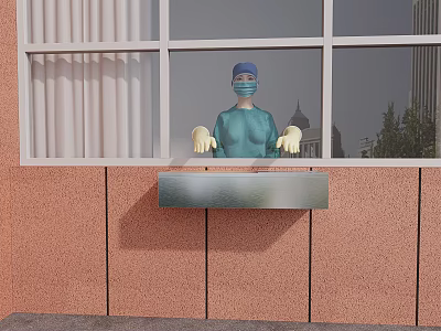Modern Window Hospital Window 3d model