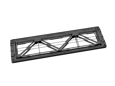 Sturdy Black Metal Frame Structure With Cross Beams And Rectangular Shape 3d model