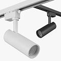 Cylindrical Track Mounted White Black Downlights And Spotlights With Modern Design