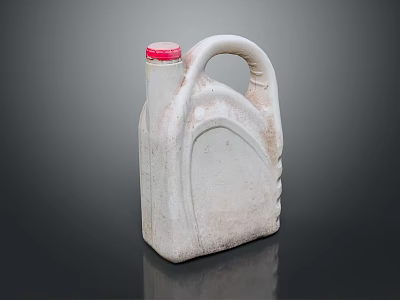 White Plastic Storage Container With Red Lid And Handle For Household Use 3d model