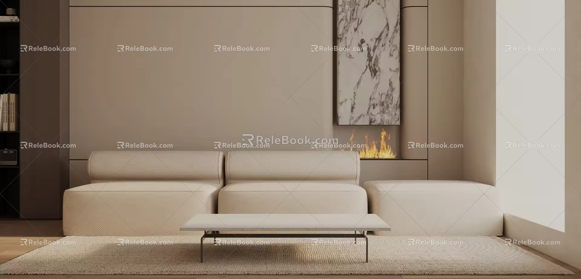 Three-seat sofa 3d model