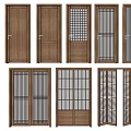 Japanese-style swing door 3d model