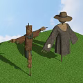 New Chinese Scarecrow Folk Scarecrow Landscape Sick Scarecrow Combination 3d model