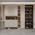 Elegant Modern Shoe Cabinet Interior Design With Storage Shelves And Decorative Elements 3d model