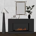 Modern Fireplace Mirror Fireplace Floor Lamp 3d model