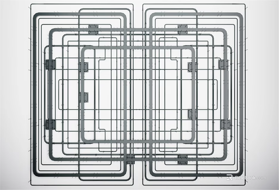 Industrial Engineering Pipe Network Layout With Complex Interconnected Multiple Layer Structures 3d model 