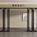 Heavy Duty Glass Folding Doors With Black Frame In Modern Interior Room