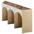 Stylish Modern Console Table With Marble Top And Arched Gold Frame Design 3d model