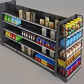 Supermarket Snack Display Shelf Food Display Rack Display Cabinet 3d model